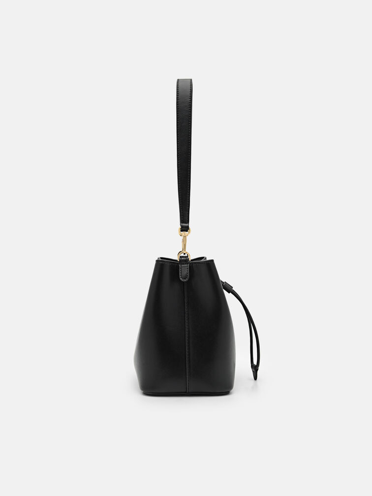 Panelled Bucket Bag, Black
