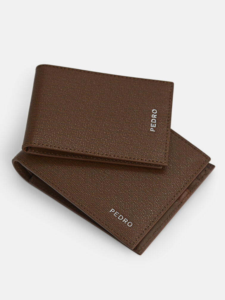 Leather Wallet with Insert, Dark Brown