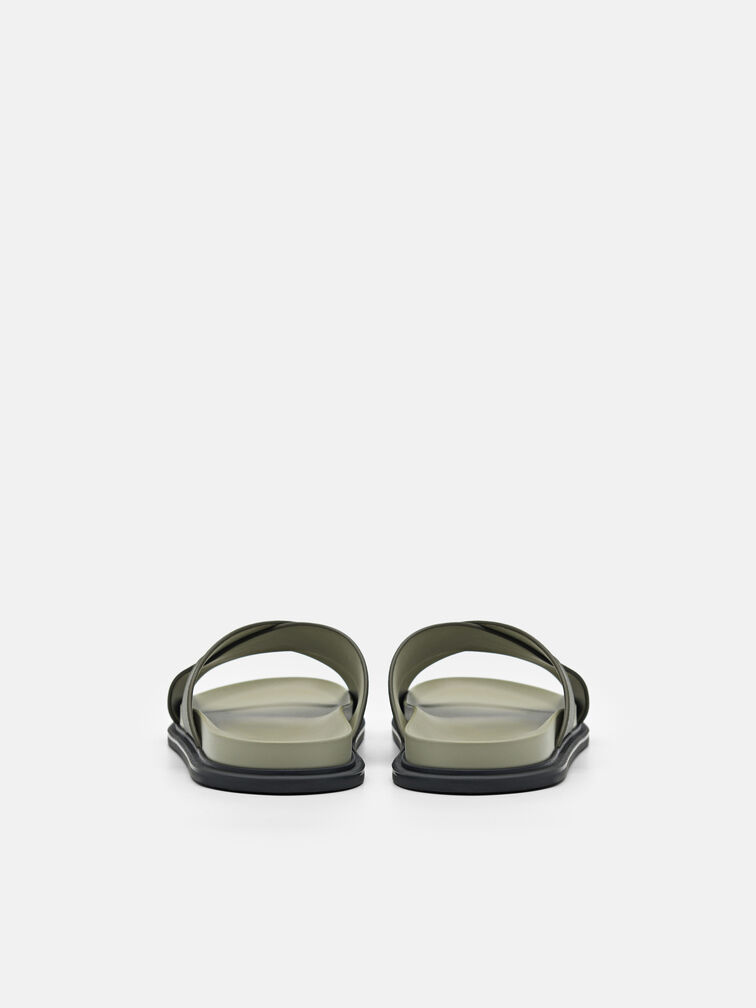 Cross Sandals, Olive