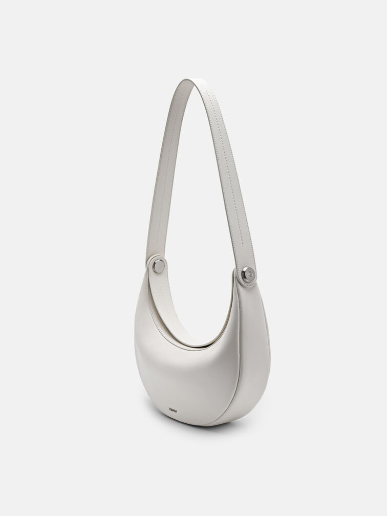 Leather Shoulder Bag, Chalk