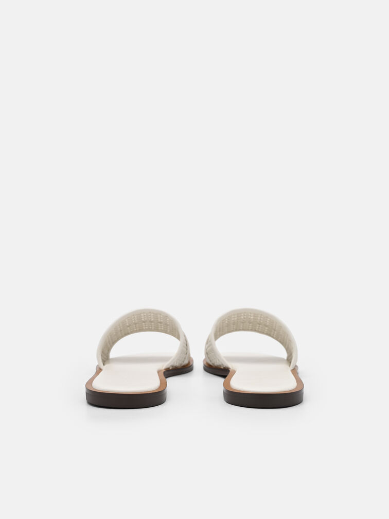 Sadie Woven Slide Sandals, Chalk Weave