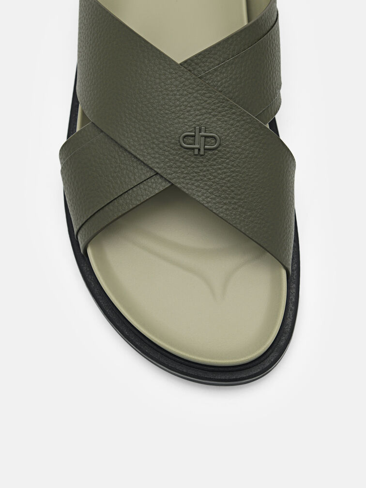 Cross Sandals, Olive