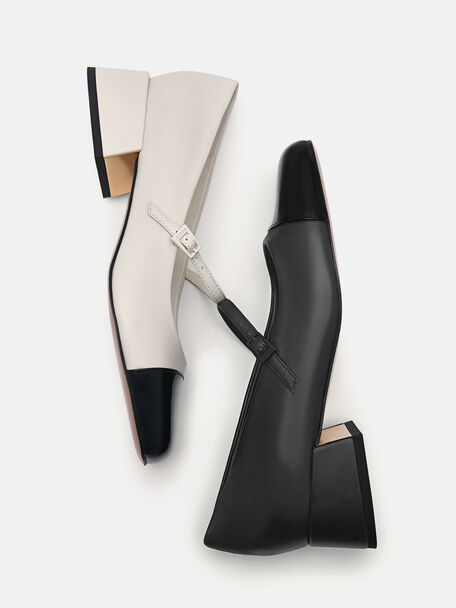 Bianca Leather Mary Jane Pumps, Black
