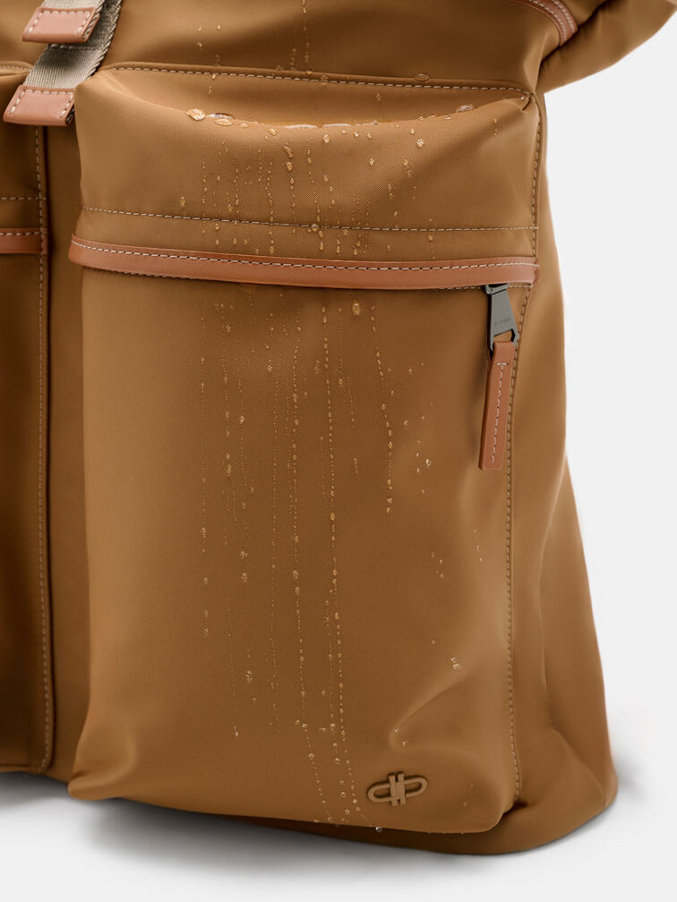 Woven Backpack, Cognac