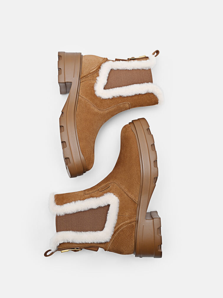 Suede Chelsea Boots, Cognac