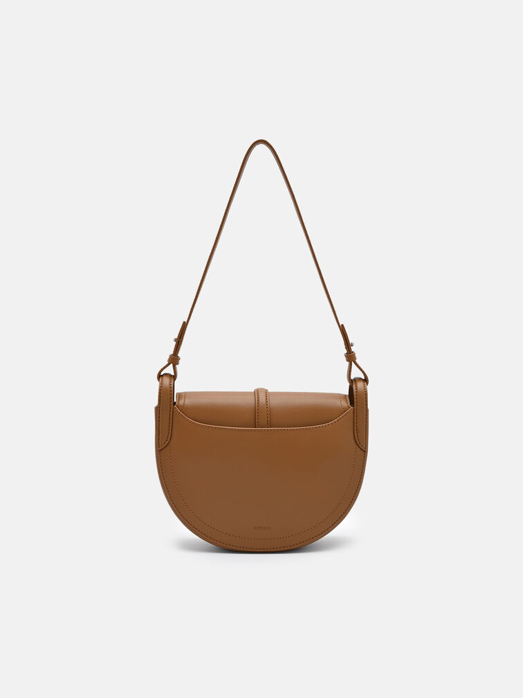 Hitch Leather Shoulder Bag, Cognac