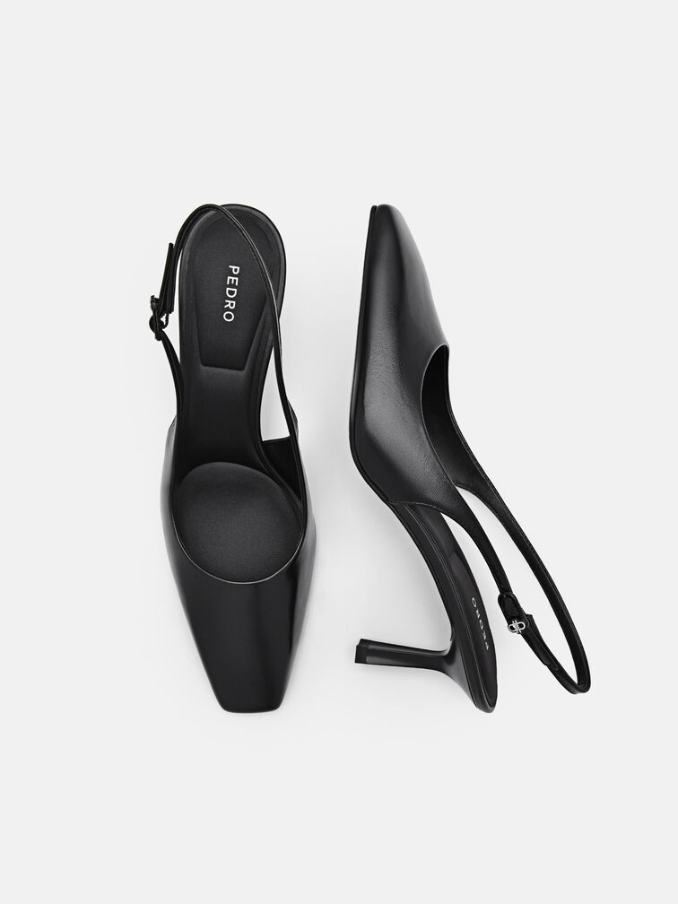 PEDRO Studio Leather Slingback Pumps, Black