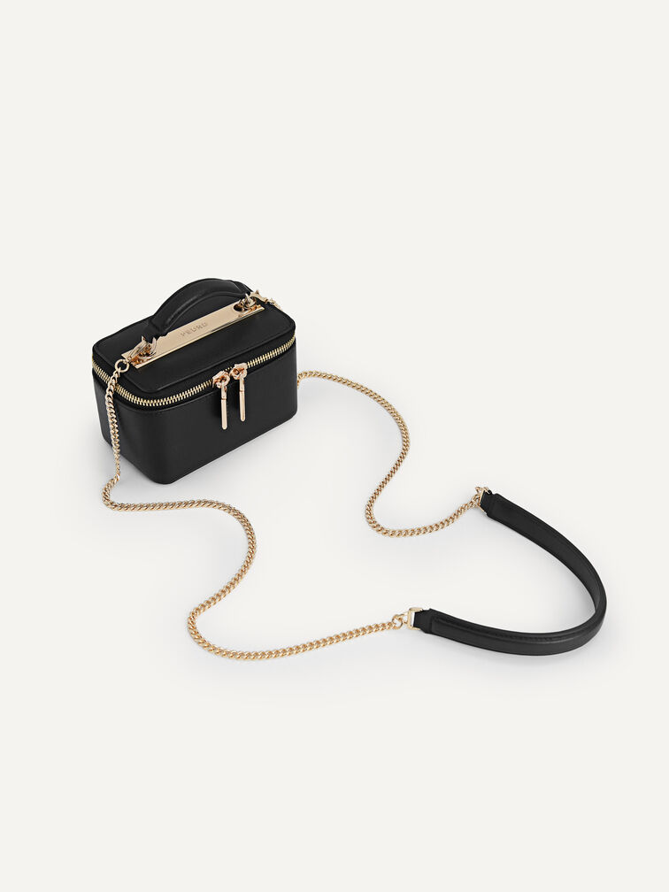 Ari Leather Mini Vanity Case, Black