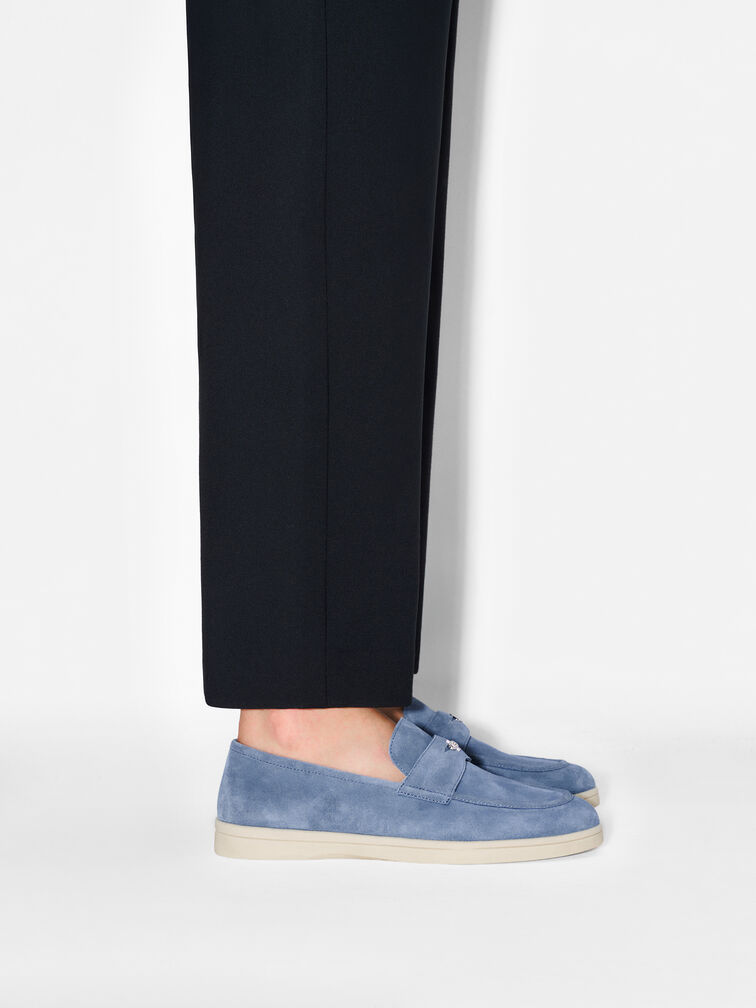 Roam Suede Driving Shoes, Slate Blue Suede