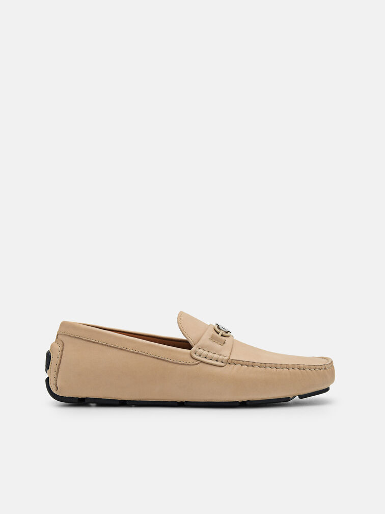 Leather Driving Shoes, Sand