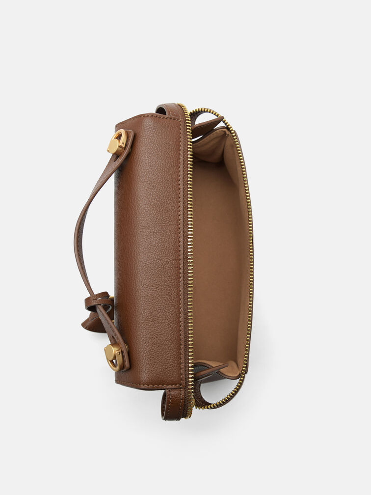 Alyssa Leather Shoulder Bag, Brown