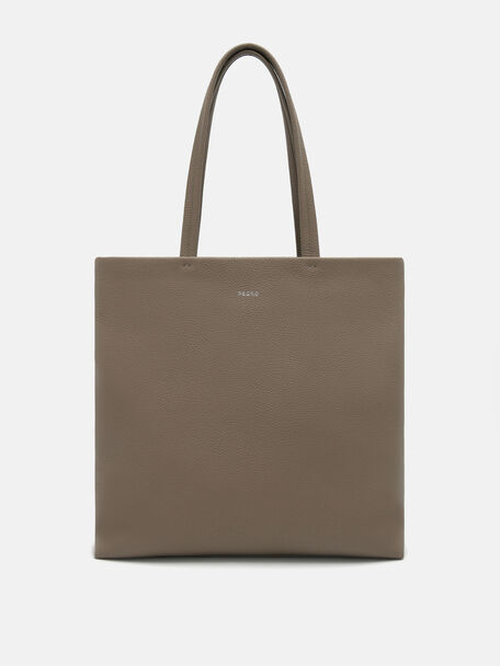 Asher Leather Tote Bag, Dark Taupe