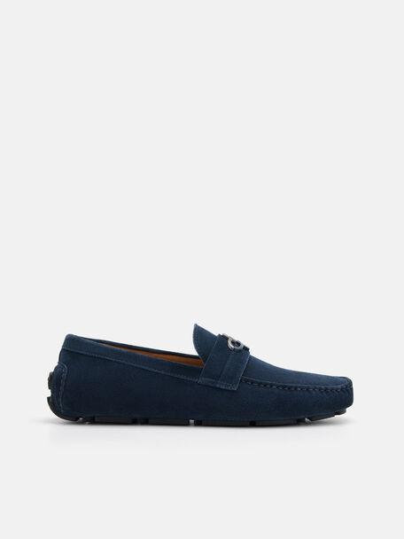 Leather Driving Shoes, Navy