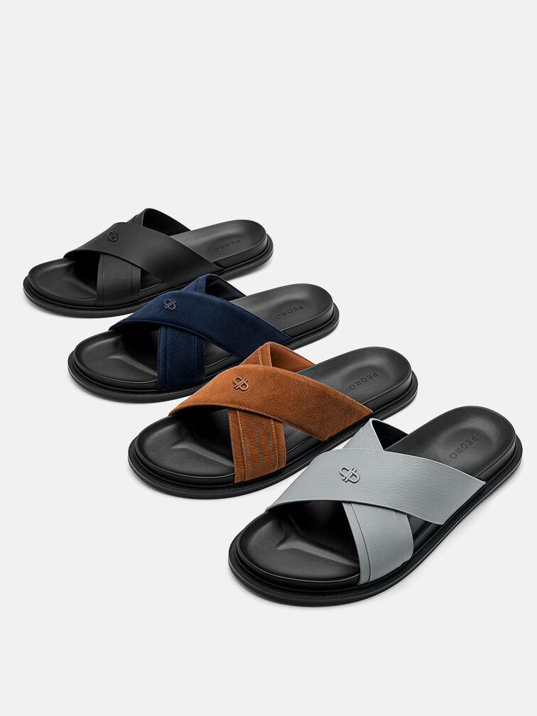 Cross Sandals, Navy