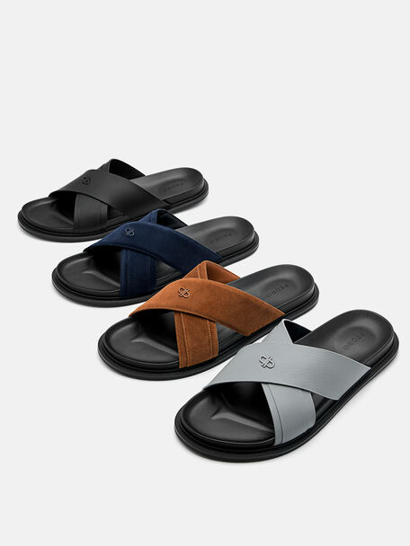 Cross Sandals, Navy