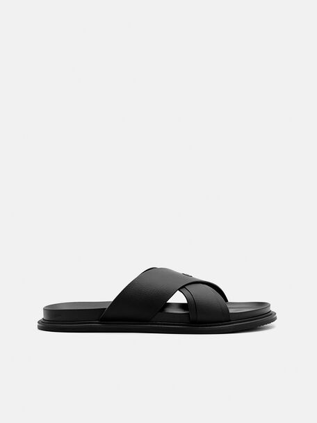 Cross Sandals, Black