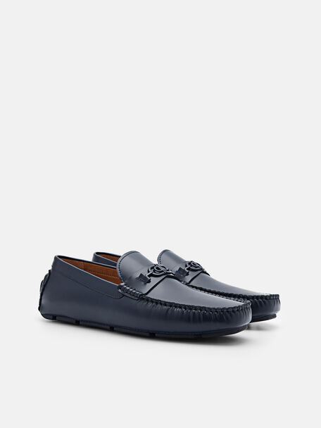 Leather Driving Shoes, Navy