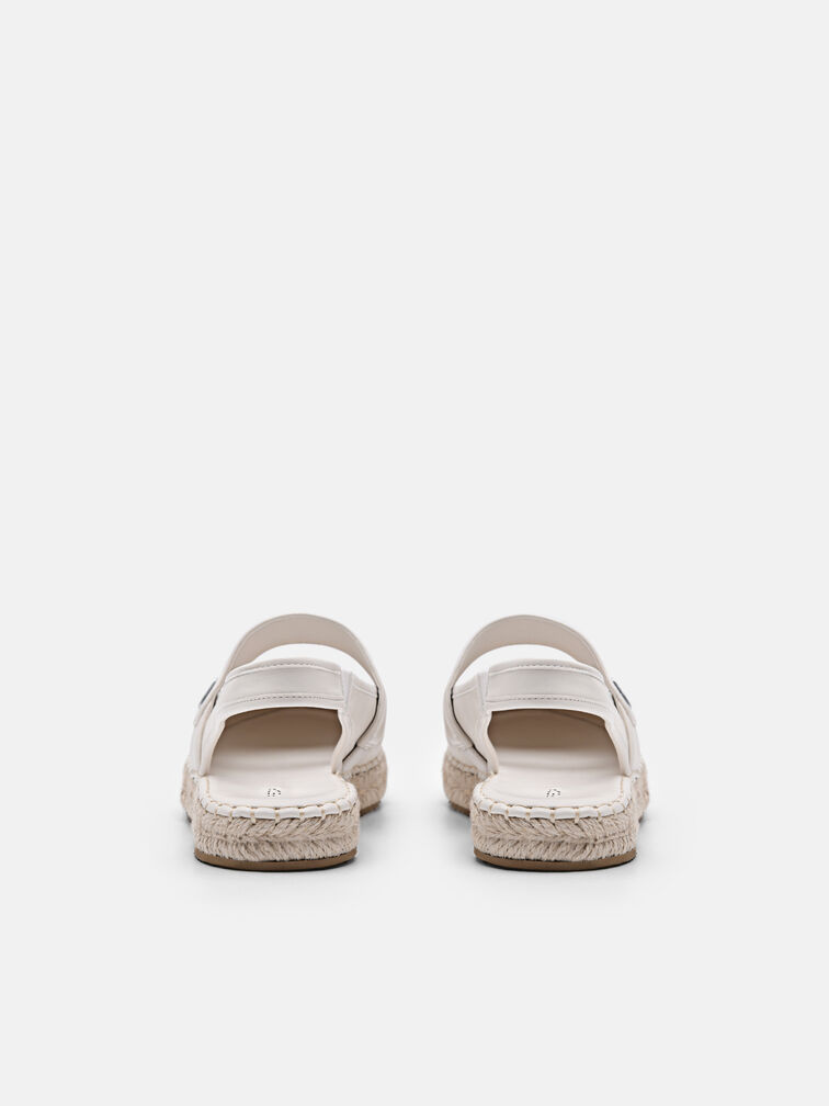 Leather Slingback Loafers, Chalk