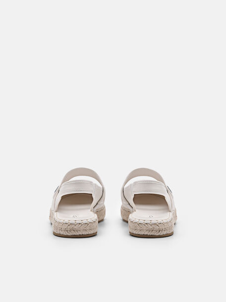 Leather Slingback Loafers, Chalk