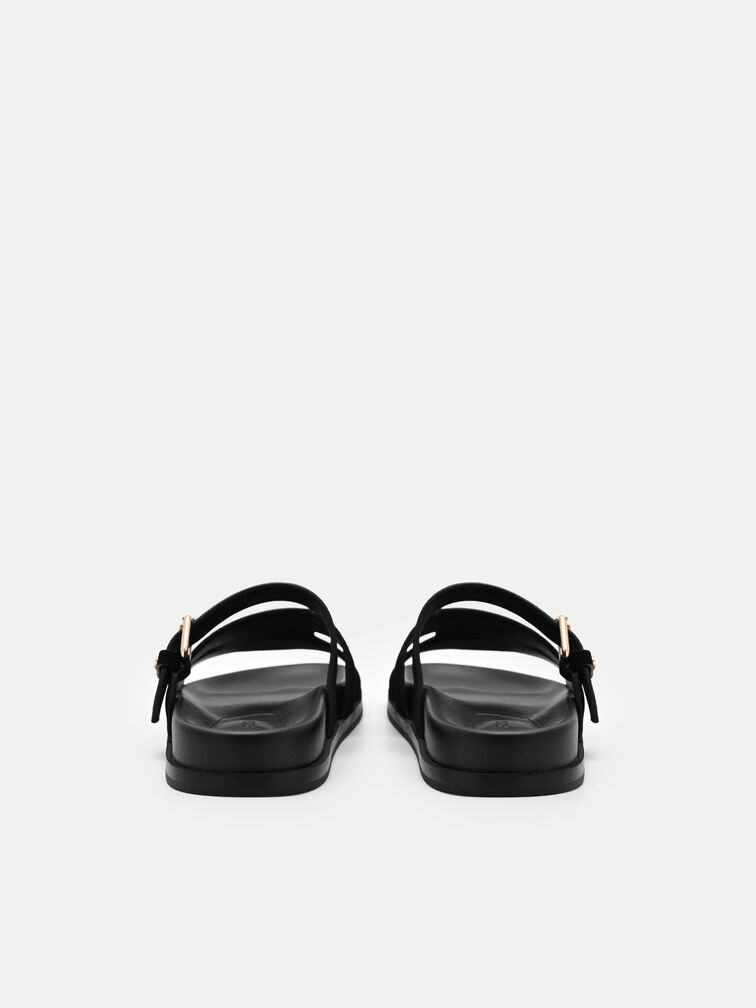 Iza Suede Sandals, Black