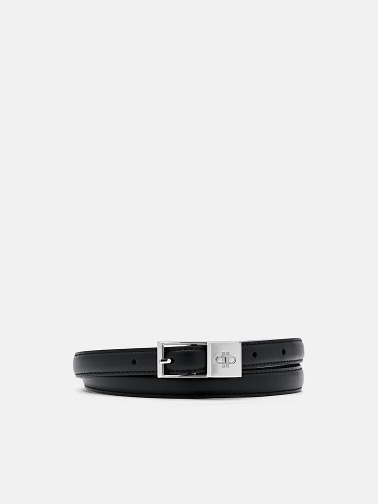 Leather Pin Belt, Black