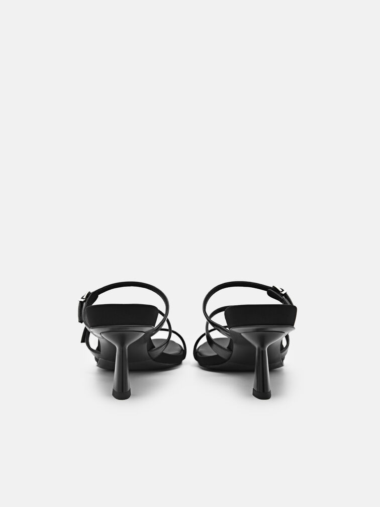 Helix Heel Sandals, Black