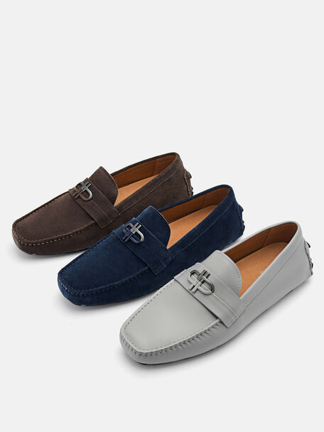 Leather Driving Shoes, Navy