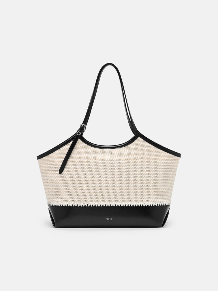 Melka Raffia Oversized Tote Bag, Chalk Raffia