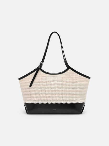 Melka Raffia Oversized Tote Bag, Chalk Raffia
