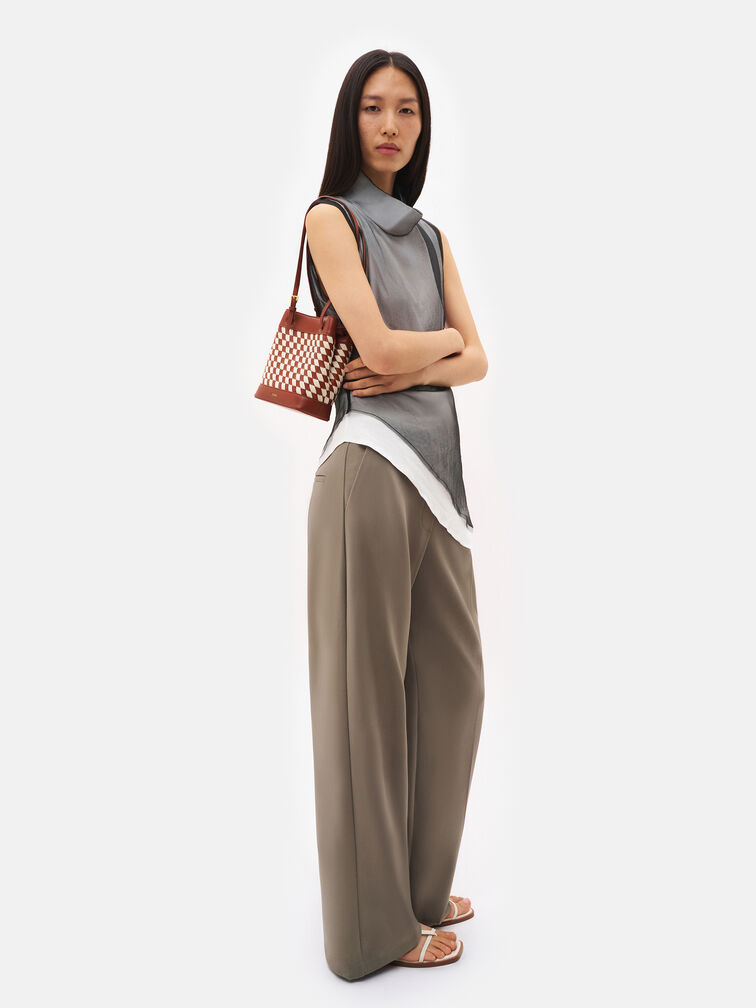 Loli Woven Bucket Bag, Multi Weave