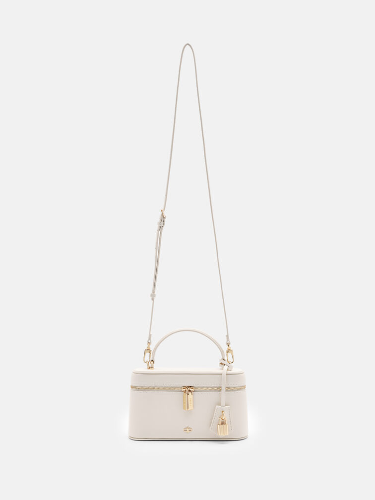 Ari Leather Shoulder Bag, Chalk
