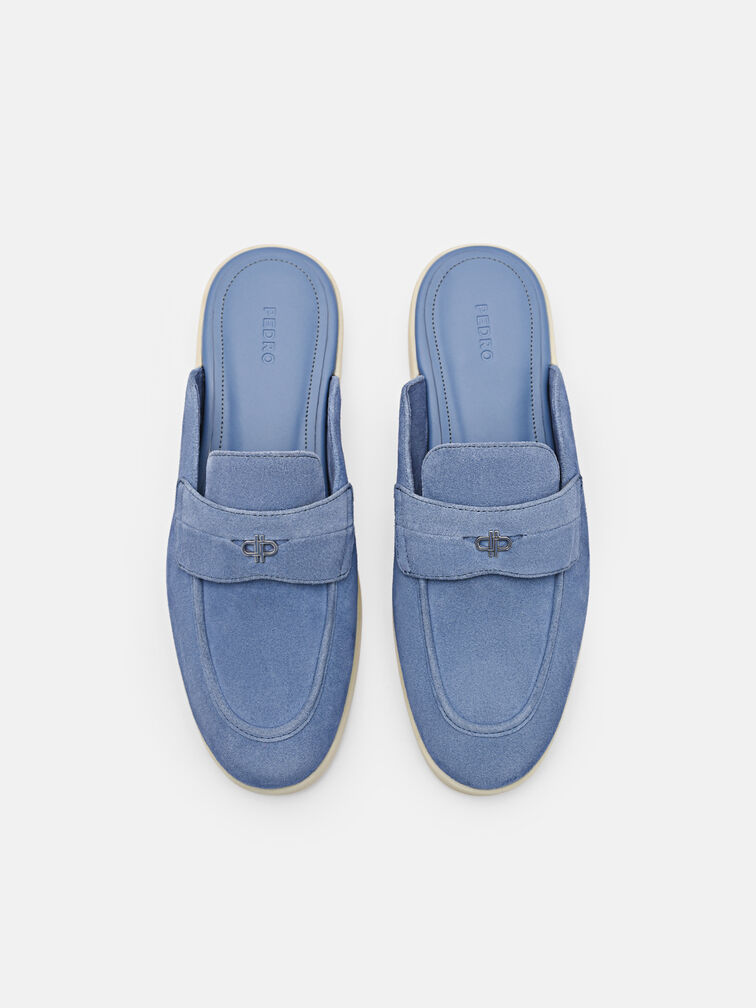 Roam Mules, Slate Blue Suede