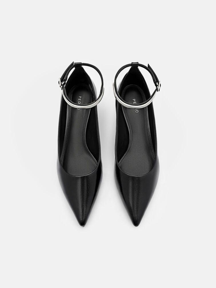 Lia Leather Heel Pumps, Black