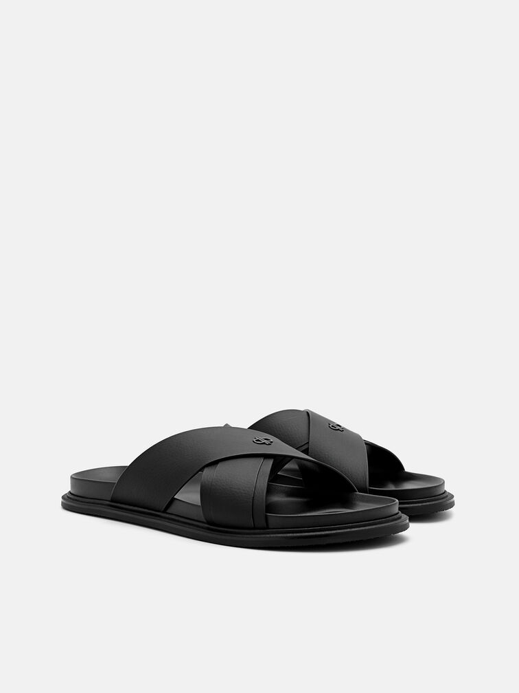 Cross Sandals, Black