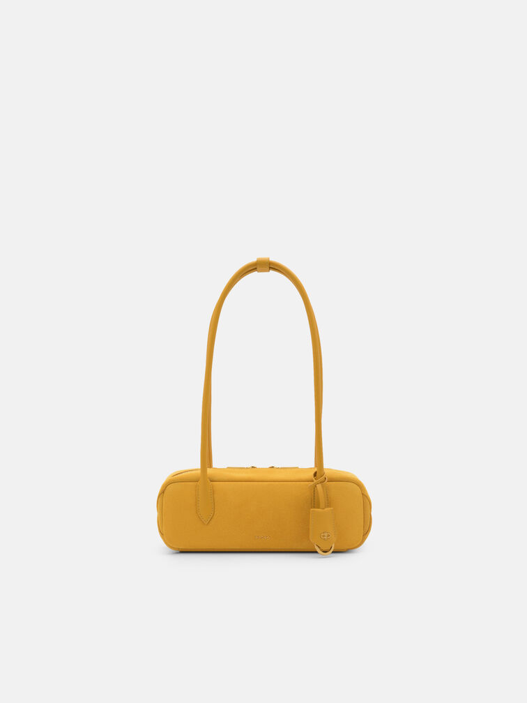 Caddie Suede Bowling Bag, Yellow