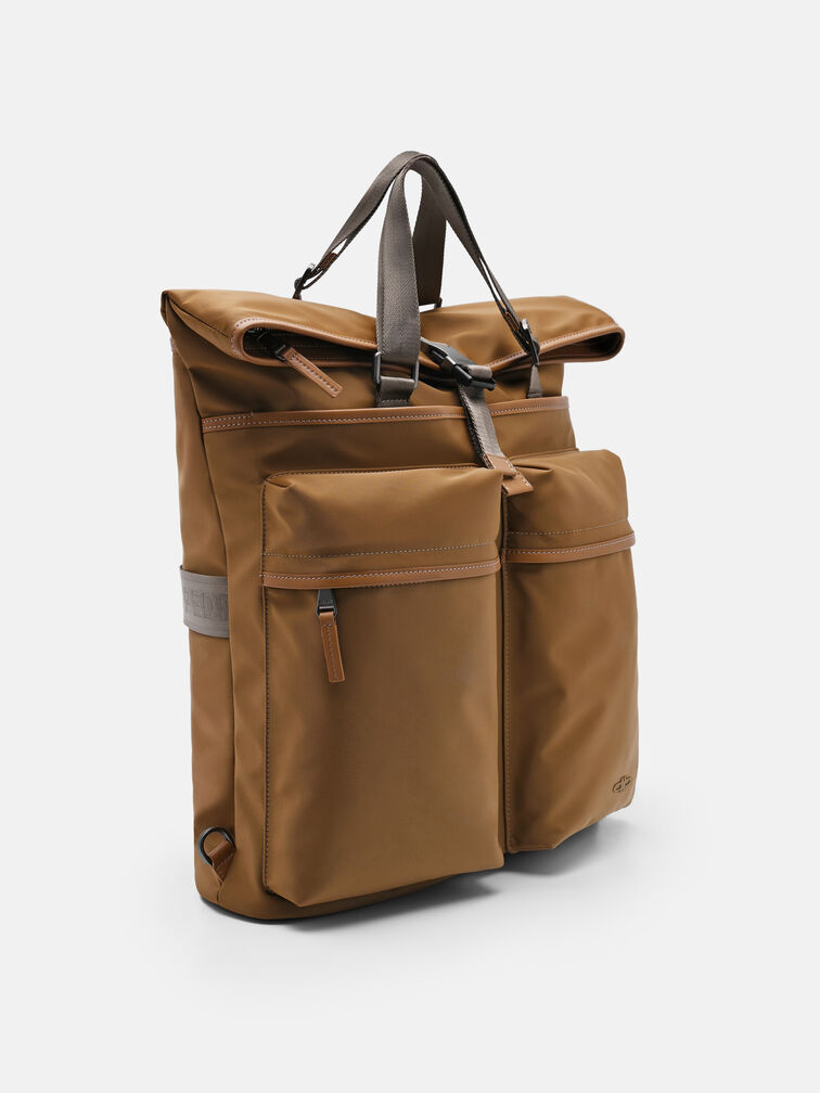 Woven Backpack, Cognac