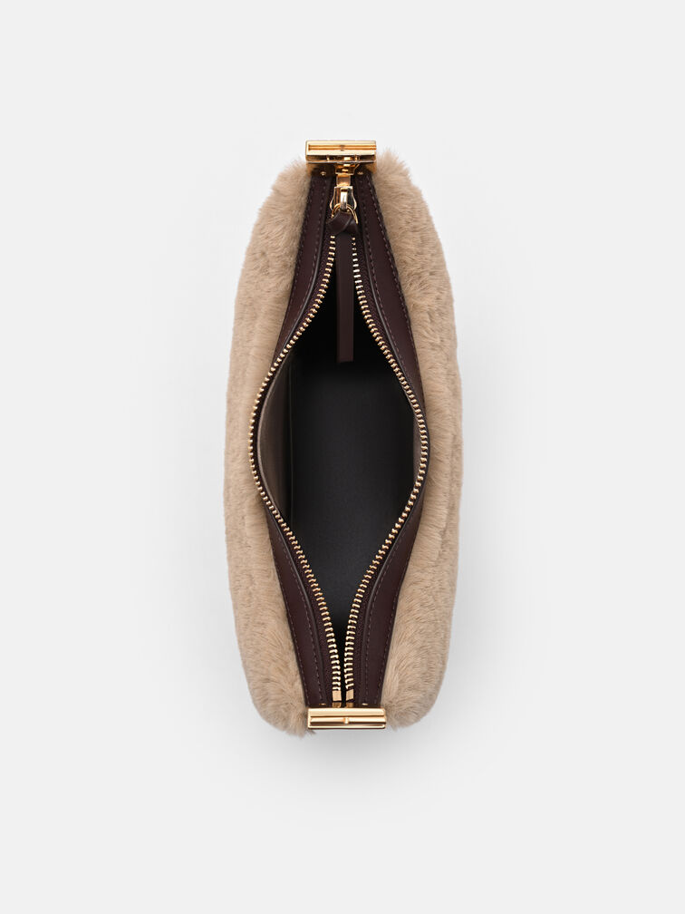 Jatte Crescent Bag, Multi Fur