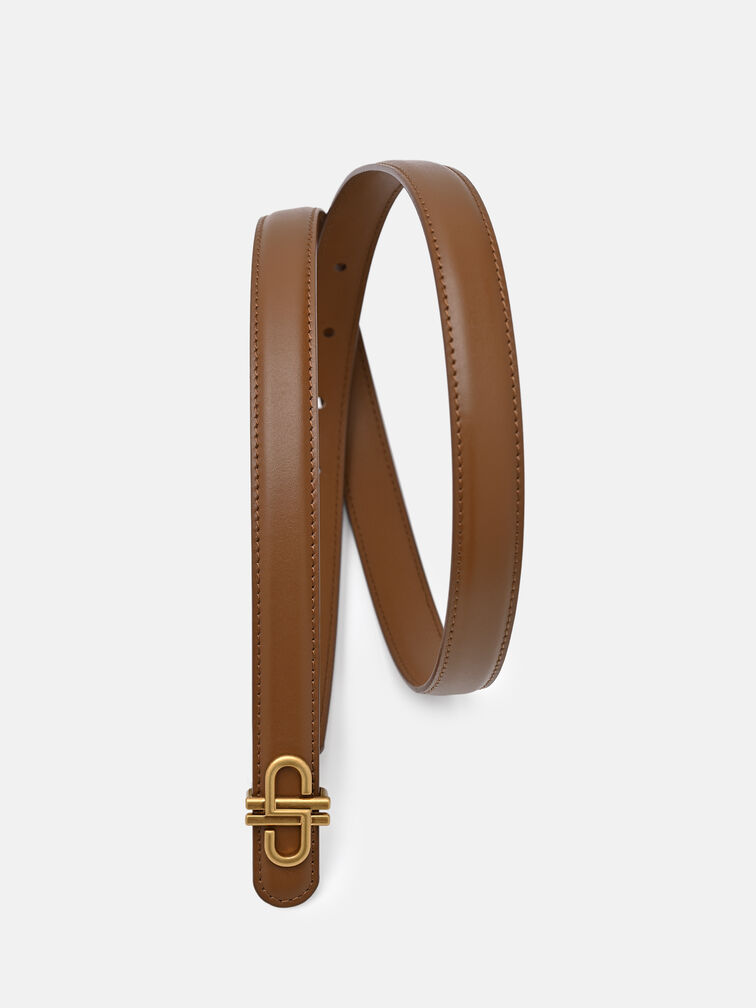 PEDRO Leather Tang Belt, Cognac