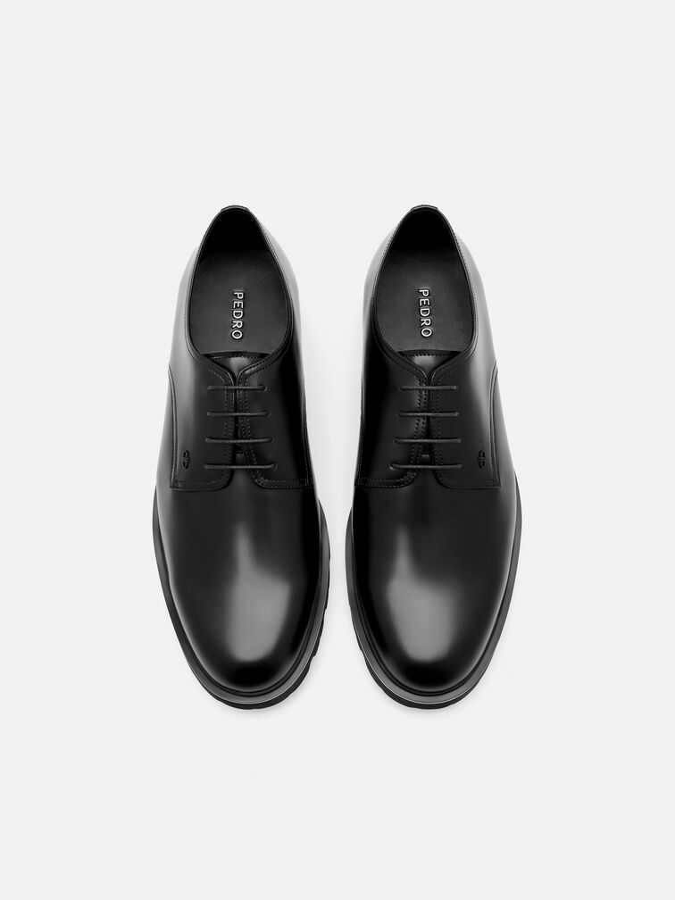 Anders Leather Derby Shoes, Black