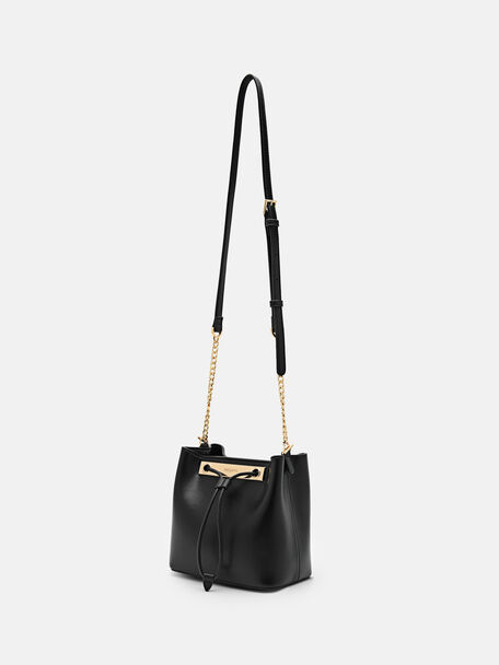 Panelled Bucket Bag, Black