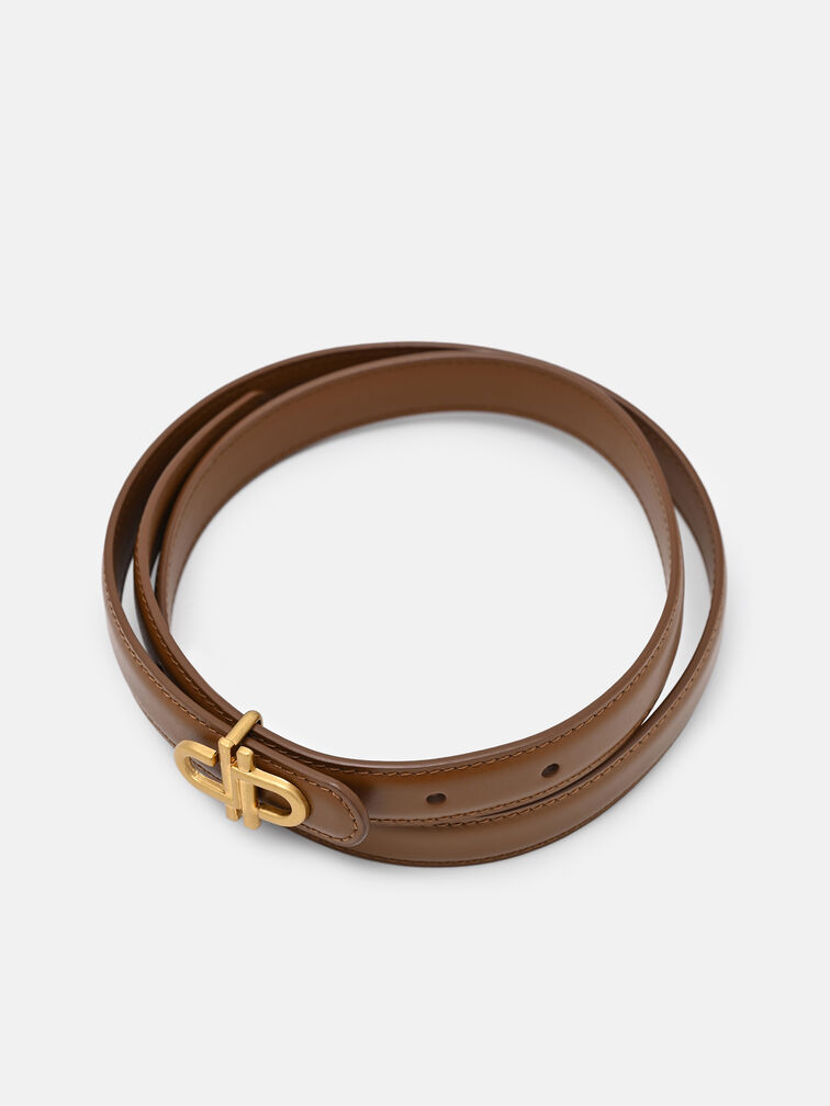PEDRO Leather Tang Belt, Cognac