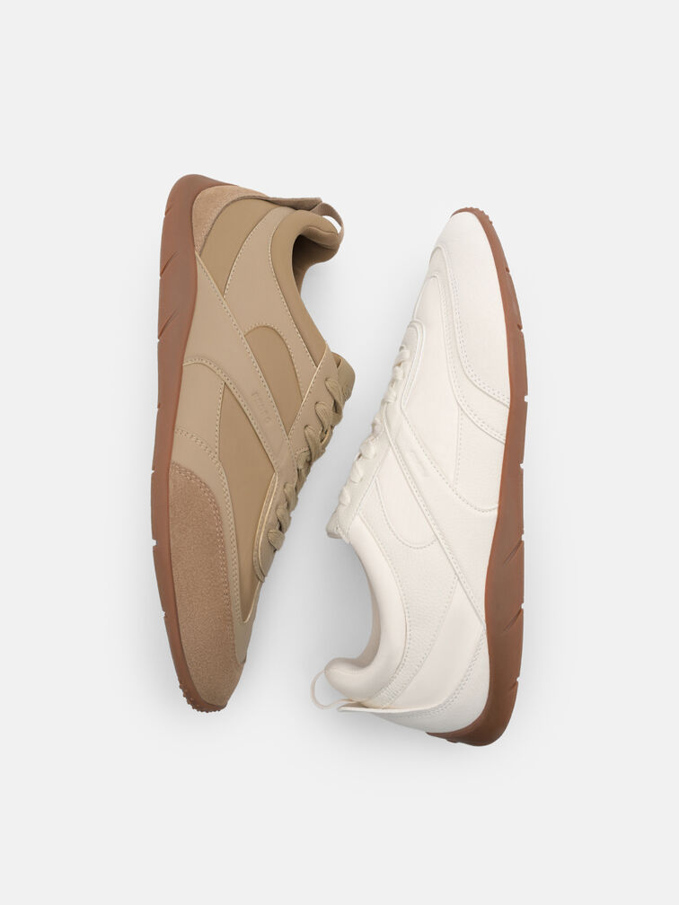 Dario Suede Sneakers, Beige Fabric