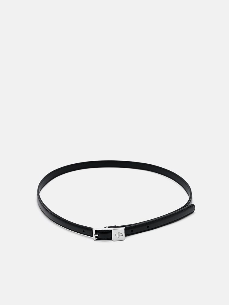 Leather Pin Belt, Black