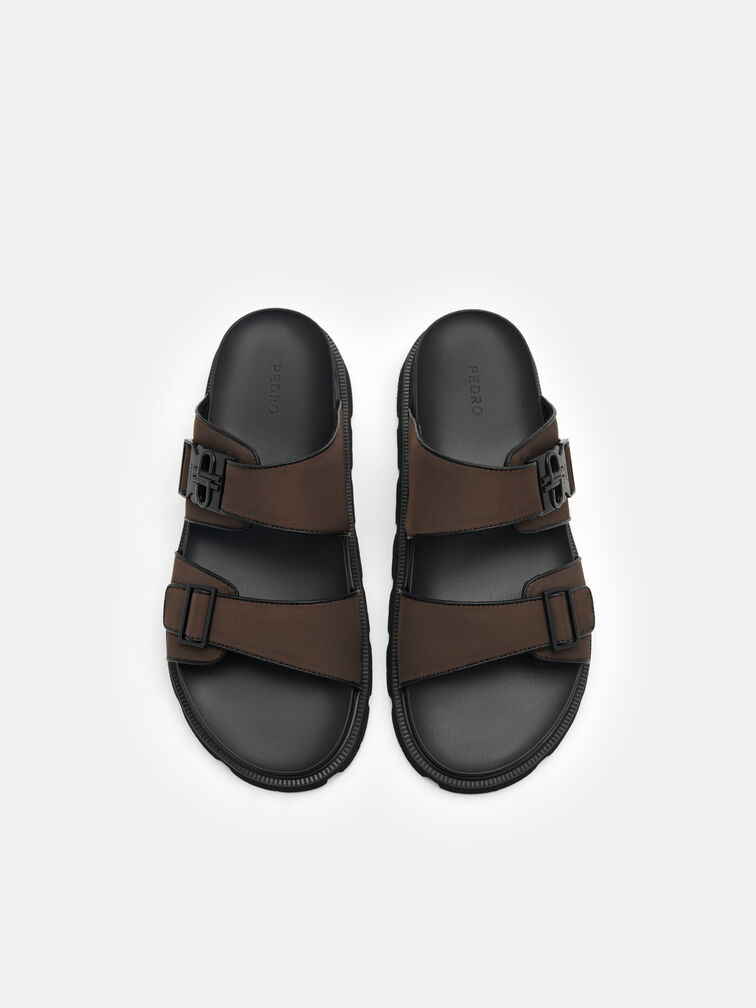 Slide Sandals, Dark Brown