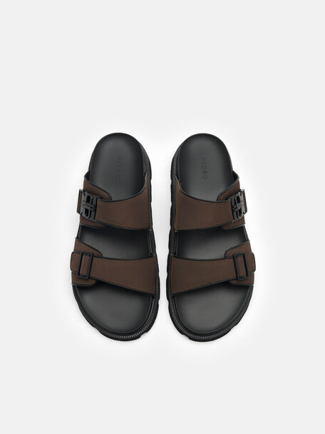 Slide Sandals, Dark Brown