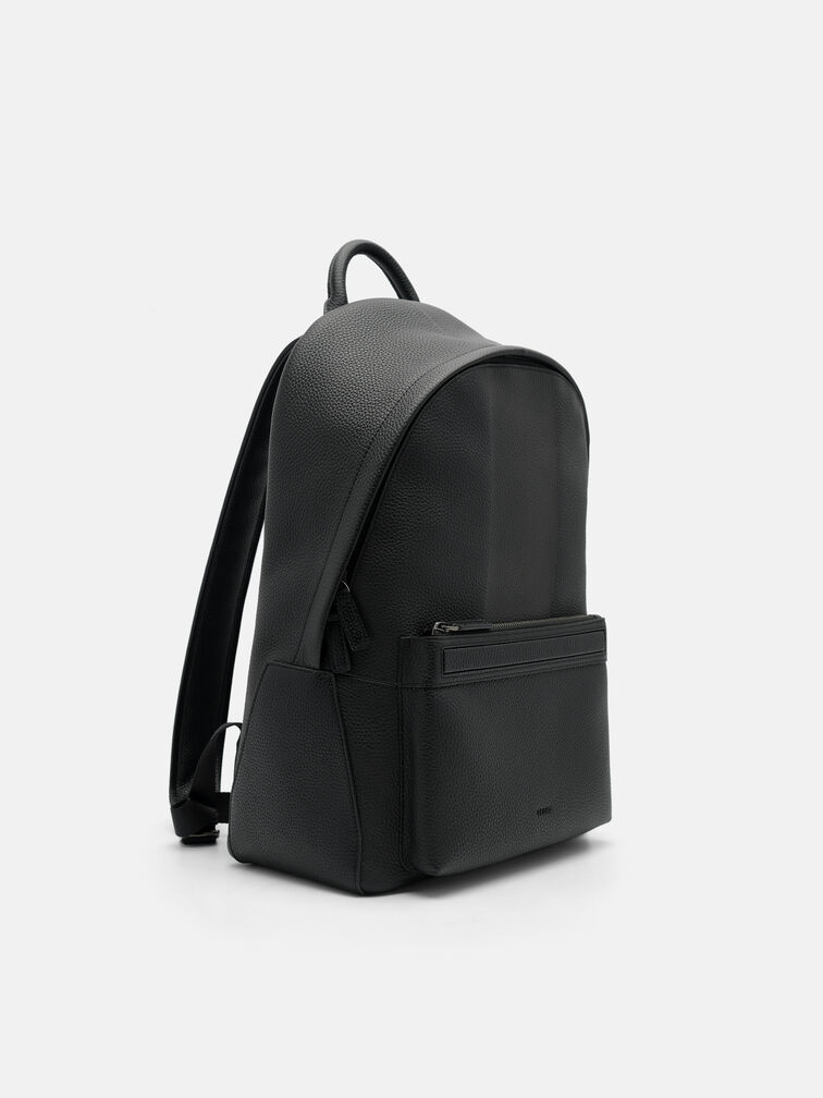 James Leather Backpack, Black