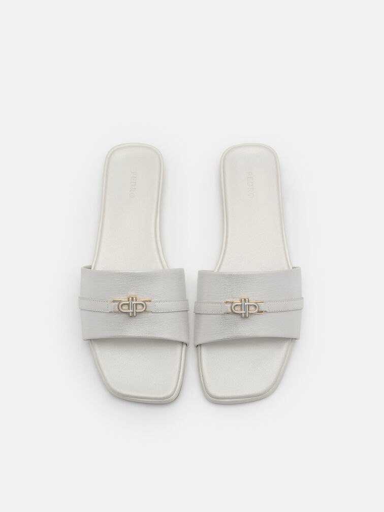 Leather Sandals, Silver
