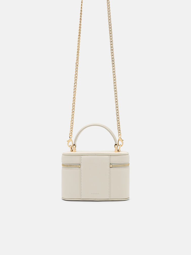 Ari Leather Vanity Case, Chalk