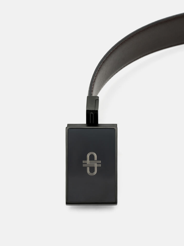 Leather Reversible Tang Belt, Black