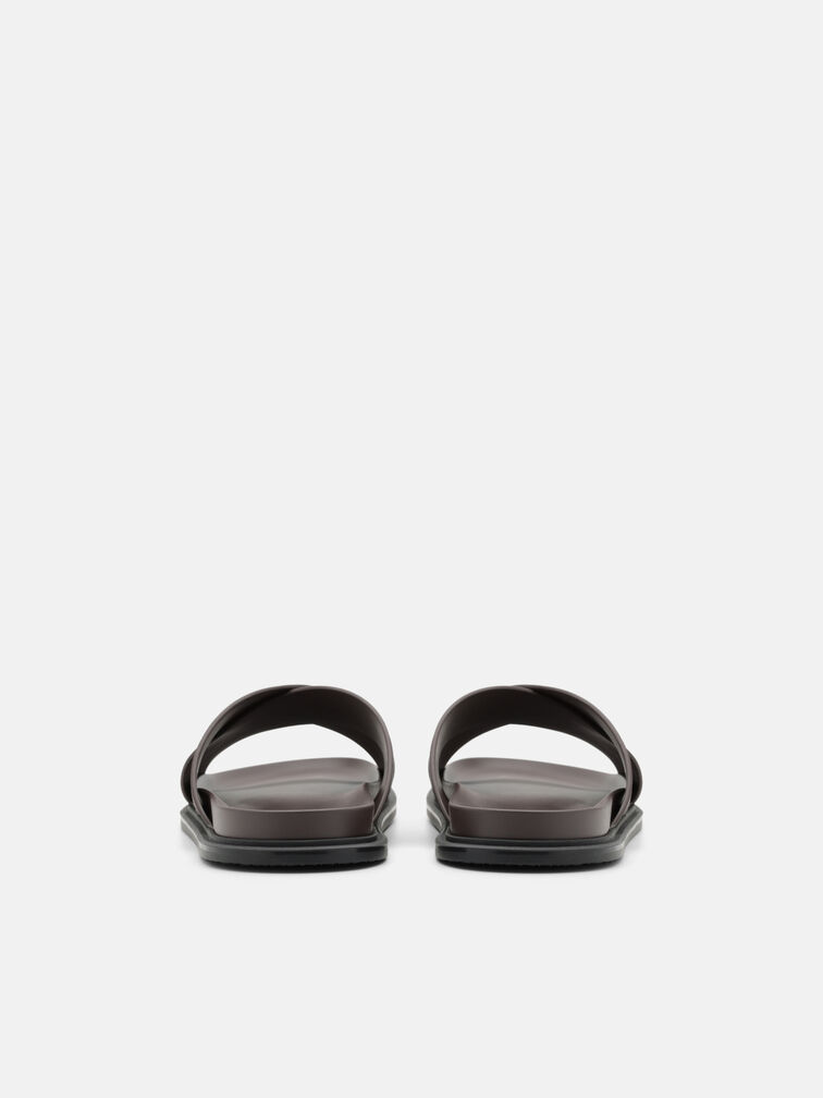 Cross Sandals, Dark Brown